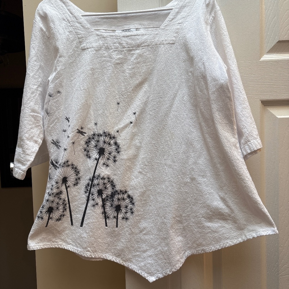 6/$20 Cotton Made tunic. Casual By Humans Medium Lagenlook Boho Tunic Floral Top